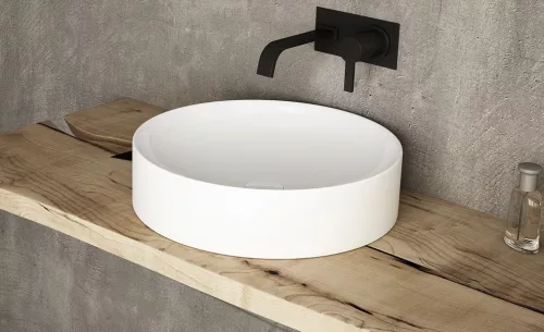 Sanovit LUCENTE - PULTRA ültethető - Top Counter - porcelán mosdó - O - Ø 43 cm
