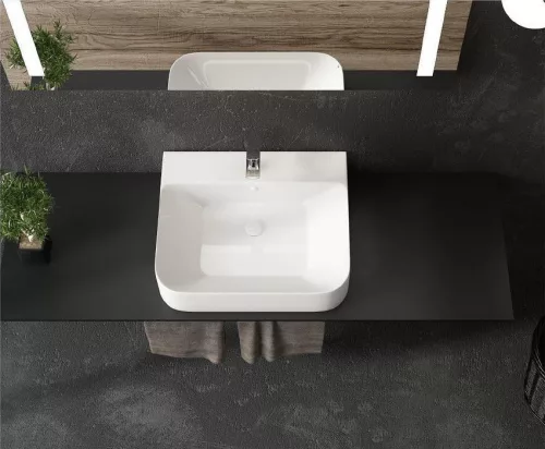 Sanovit ALLEERA - PULTRA ültethető - Top Counter - porcelán mosdó -  - 55 x 48 cm