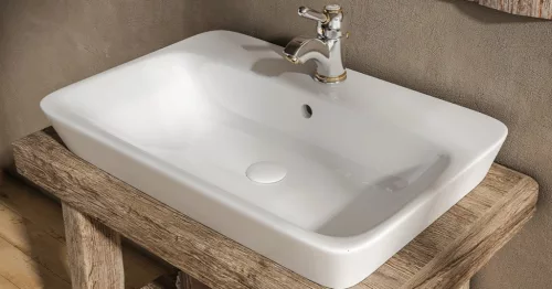 Sanovit - 3065 collections - PULTRA ültethető - Top Counter - porcelán mosdó -  - 65 x 45 cm