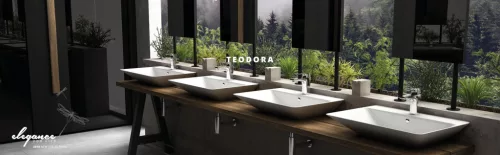 Sanovit TEODORA - PULTRA ültethető - Top Counter - porcelán mosdó -  - 65 x 46 cm