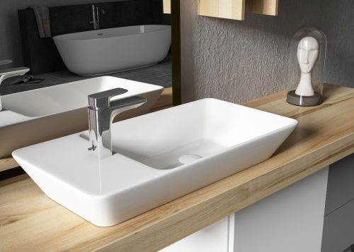 Sanovit - PULTRA ültethető - Top Counter- porcelán mosdó - bal vagy jobb csaplyukas -  - 70 x 35 cm