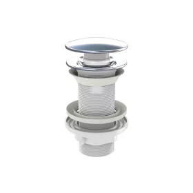   Klikk - klakk PVC leeresztő - KEREK - KRÓM -univerzális- túl/nem túlfolyós mosdóhoz - 5/4" - Ø 65 mm