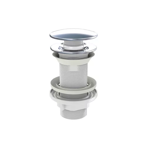Klikk - klakk PVC leeresztő - KEREK - KRÓM -univerzális- túl/nem túlfolyós mosdóhoz - 5/4" - Ø 65 mm