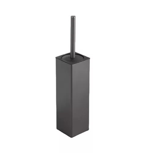 Viva NERO WC-kefe tartó - szögletes - fürdőszobai kiegészítő - GUNMETAL - szürke