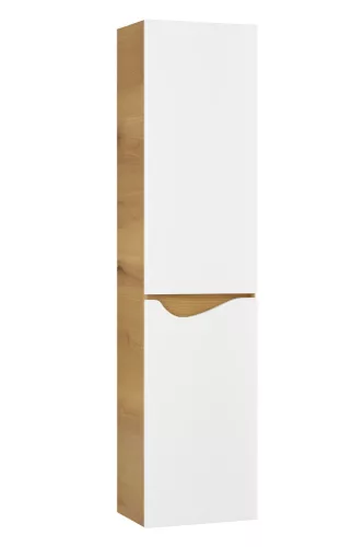 Piramida BETA fali fürdőszoba - állószekrény - ALPINFEHÉR-TÖLGY - 35 x 150 x 30 cm