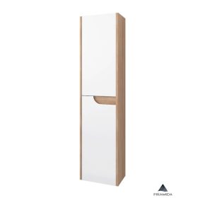   Piramida BETA fali fürdőszoba - állószekrény - FEHÉR-TÖLGY - 35 x 150 x 30 cm