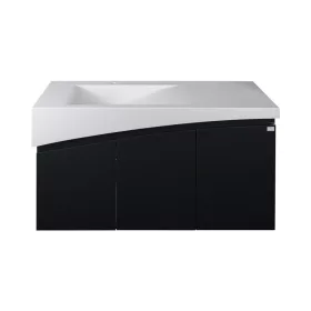   TMP SMYRNA 120 - FEKETE - fali fürdőszobabútor - Akrivit öntött műmárvány mosdóval - 120 x 48,5 cm