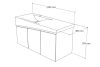 TMP SMYRNA 120 - FEKETE - fali fürdőszobabútor - Akrivit öntött műmárvány mosdóval - 120 x 48,5 cm