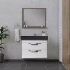 TMP LUX 80 fali fürdőszobabútor - CeraStyle SHARP FEKETE mosdóval - 80 x 48 cm
