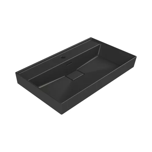 TMP LUX 80 fali fürdőszobabútor - CeraStyle SHARP FEKETE mosdóval - 80 x 48 cm