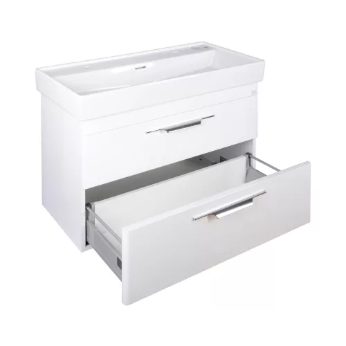 TMP LUX 100D fali fürdőszobabútor - CeraStyle SHARP 37600 DUPLA csaplyukas mosdóval - 100 x 48 cm