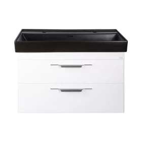   TMP LUX 100D fali fürdőszobabútor - CeraStyle SHARP FEKETE DUPLA csaplyukas mosdóval - 100 x 48 cm