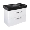 TMP LUX 100 fali fürdőszobabútor - CeraStyle SHARP FEKETE mosdóval - 100 x 48 cm