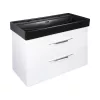 TMP LUX 100D fali fürdőszobabútor - CeraStyle SHARP FEKETE DUPLA csaplyukas mosdóval - 100 x 48 cm
