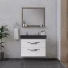 TMP LUX 100D fali fürdőszobabútor - CeraStyle SHARP FEKETE DUPLA csaplyukas mosdóval - 100 x 48 cm