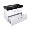 TMP LUX 100D fali fürdőszobabútor - CeraStyle SHARP FEKETE DUPLA csaplyukas mosdóval - 100 x 48 cm