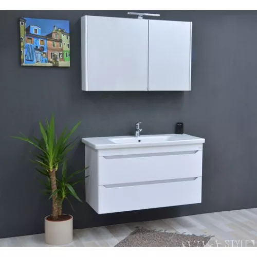 TMP SHARP Tükrös fürdőszobai szekrény LED világítással - 100 cm