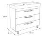 TMP TRIO 100 álló fürdőszobabútor - CeraStyle SHARP - 37500 mosdóval - 100 x 48 cm