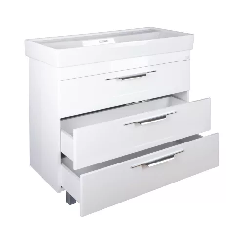 TMP TRIO 100D álló fürdőszobabútor - CeraStyle SHARP - 37600 DUPLA csaplyukas mosdóval - 100 x 48 cm