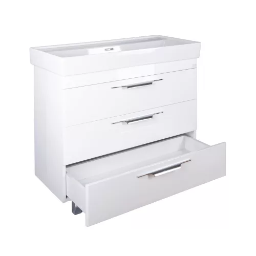 TMP TRIO 100D álló fürdőszobabútor - CeraStyle SHARP - 37600 DUPLA csaplyukas mosdóval - 100 x 48 cm