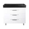 TMP TRIO 100D álló fürdőszobabútor - CeraStyle SHARP FEKETE DUPLA csaplyukas mosdóval - 100 x 48 cm