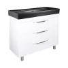 TMP TRIO 100D álló fürdőszobabútor - CeraStyle SHARP FEKETE DUPLA csaplyukas mosdóval - 100 x 48 cm