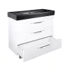 TMP TRIO 100D álló fürdőszobabútor - CeraStyle SHARP FEKETE DUPLA csaplyukas mosdóval - 100 x 48 cm