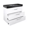 TMP TRIO 100D álló fürdőszobabútor - CeraStyle SHARP FEKETE DUPLA csaplyukas mosdóval - 100 x 48 cm