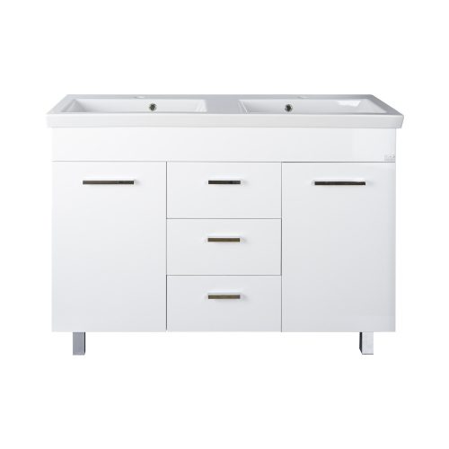 TMP FLAT 120 álló fürdőszobabútor - Sanovit ISIK 4120 DUPLA porcelán mosdóval - 120 x 44 cm