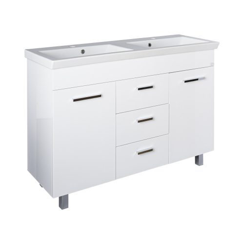 TMP FLAT 120 álló fürdőszobabútor - Sanovit ISIK 4120 DUPLA porcelán mosdóval - 120 x 44 cm