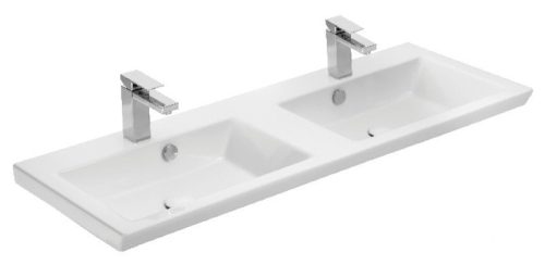 TMP FLAT 120 álló fürdőszobabútor - Sanovit ISIK 4120 DUPLA porcelán mosdóval - 120 x 44 cm