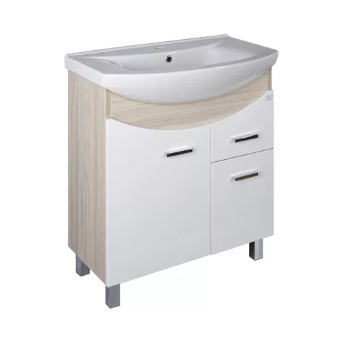 TMP ZX 75 - SONOMA - álló fürdőszobabútor - Sanovit ZENON - 6075 porcelán mosdóval - 75 x 50 cm