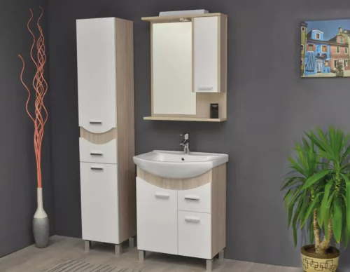 TMP ZX 75 - SONOMA - álló fürdőszobabútor - Sanovit ZENON - 6075 porcelán mosdóval - 75 x 50 cm
