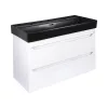 TMP SHARP 100D fali fürdőszobabútor - CeraStyle SHARP FEKETE DUPLA csaplyukas mosdóval - 100 x 48 cm