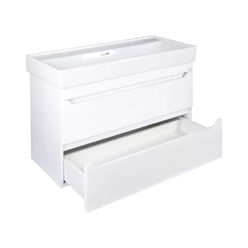 TMP SHARP 100 fali fürdőszobabútor - CeraStyle SHARP - 37600 DUPLA csaplyukas mosdóval - 100 x 48 cm