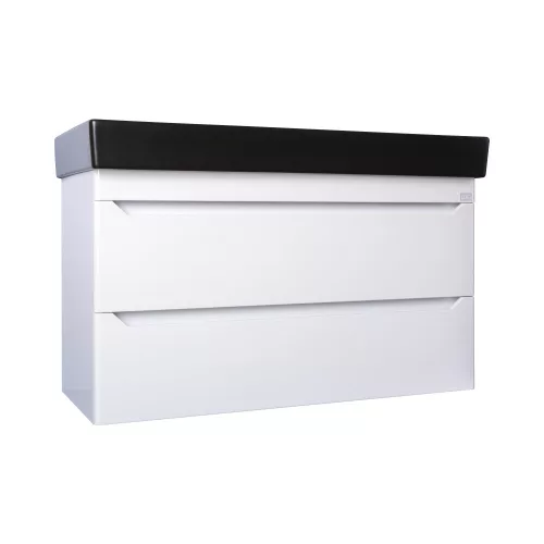 TMP SHARP 100 fali fürdőszobabútor - CeraStyle SHARP FEKETE mosdóval - 100 x 48 cm