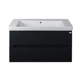   TMP SHARP 105 - FEKETE - fali fürdőszobabútor- Sanovit LUXURY 11105 mosdóval - 105 x 46 cm