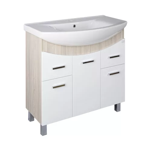 TMP ZX 85 - SONOMA - álló fürdőszobabútor - Sanovit ZENON - 6085 porcelán mosdóval - 86 x 50 cm