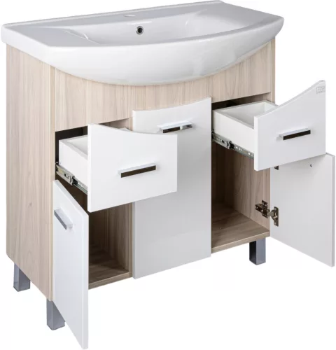 TMP ZX 85 - SONOMA - álló fürdőszobabútor - Sanovit ZENON - 6085 porcelán mosdóval - 86 x 50 cm