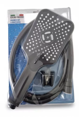 Caldo Freddo Blackspirit zuhanyszett - 3 funkciós zuhanyfejjel - GUNMETAL - fegyverszürke