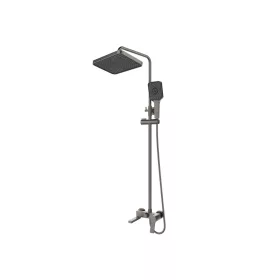   Caldo Freddo Zuhanyrendszer - CSAPTELEPPEL - szögletes - fejzuhany, zuhanyfej, gégecső - GUNMETAL