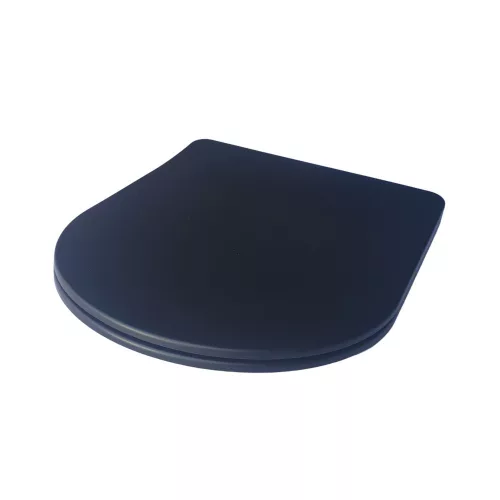 Viva FEKETE BRILLA SLIM L WC ülőke - duroplast - lecsapódásgátlós - levehető klikk - 42 x 36,5 cm