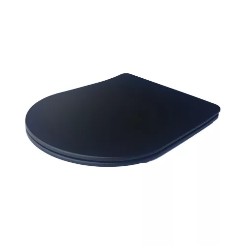 Viva FEKETE BRILLA SLIM L WC ülőke - duroplast - lecsapódásgátlós - levehető klikk - 42 x 36,5 cm