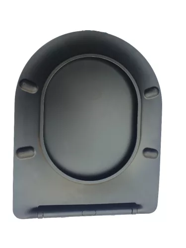 Viva FEKETE BRILLA SLIM XL WC ülőke - duroplast - lecsapódásgátlós - levehető klikk - 46 x 36,5 cm