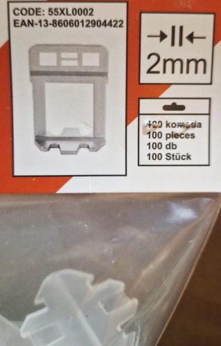 Viva TOOL XL 12-22 mm lapvastagsághoz burkolatszintező klipsz 2 mm 100 db/ csomag