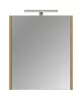 Piramida AKVA Tükrös fürdőszobai szekrény - LED világítással - FEHÉR-TÖLGY - 60 x 69 x 15 cm