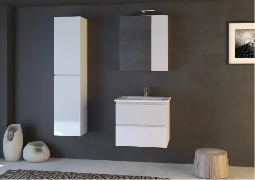 Piramida AKVA 60 R Tükrös fürdőszobai szekrény -2 ajtós kivitel - LED világítással - 60 x 69 x 13 cm