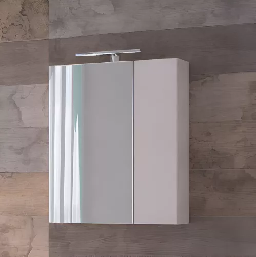 Piramida AKVA 60 R Tükrös fürdőszobai szekrény -2 ajtós kivitel - LED világítással - 60 x 69 x 13 cm