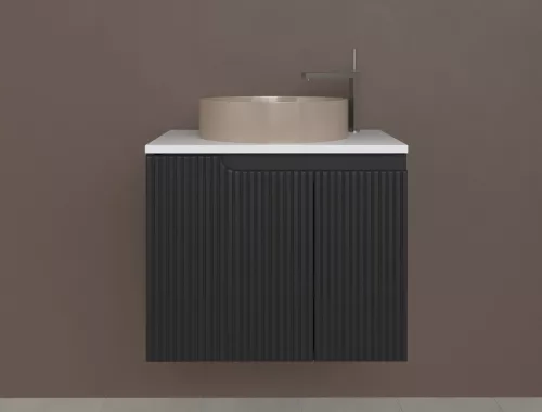Piramida EURIDIKA fali fürdőszobabútor - mosdópult mosdó nélkül -2 ajtós-PINO FEKETE-64 x 48 x 53 cm