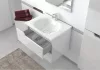 Piramida EURIDIKA fali fürdőszobabútor - műmárvány mosdóval -2 fiókos - 65 x 53 x 48 cm
